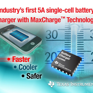 TI、電池充電時間を60%削減するMaxChargeテクノロジを搭載した充電ICを発表