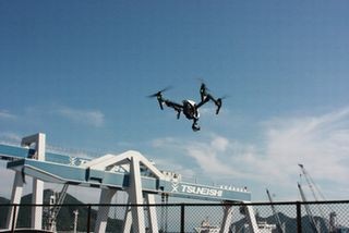 常石グループとブイキューブ、造船工場でドローンの実証実験