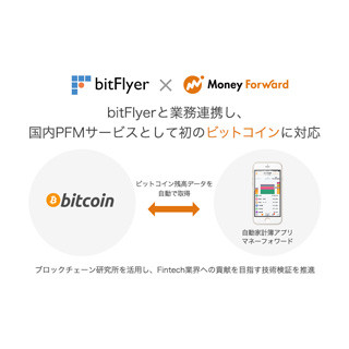 マネーフォワードとbitFlyerが業務提携 - 今後はブロックチェーンにも注力