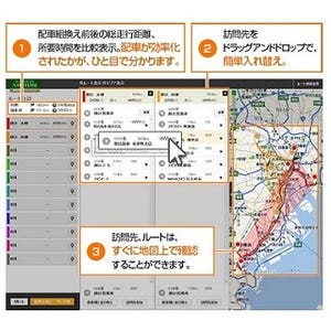 ナビタイム、地図上で複数車両が比較できる配車計画作成サービス