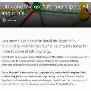 CitrixとMicrosoftが提携、セキュリティやモビリティ戦略を促進