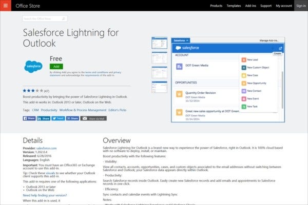 Salesforce Lightning for Outlook」がリリース | TECH+（テックプラス）