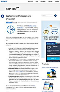 Sophos、サーバー保護ソリューション「Sophos Server Protection」をアップデート