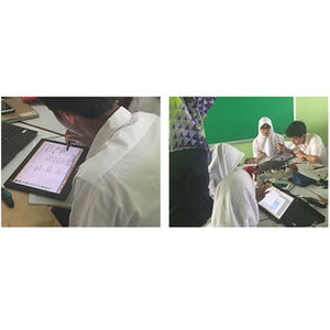 富士通、インドネシアの高校でタブレット端末活用の教育支援システムの実証
