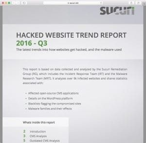Sucuri、2016第3四半期のWebサイトのサイバー攻撃動向を発表