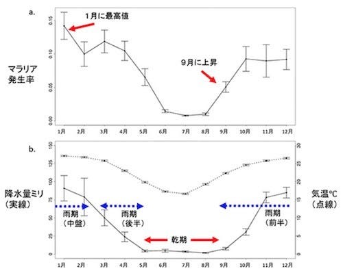 南アフリカの降水量 気温の変動がマラリア発生率に及ぼす可能性 Jamstec Tech