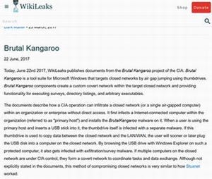 オフラインPCに感染するマルウェア「Brutal Kangaroo」- WikiLeaks