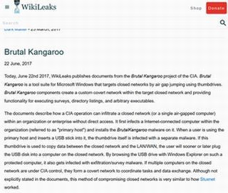 オフラインPCに感染するマルウェア「Brutal Kangaroo」- WikiLeaks