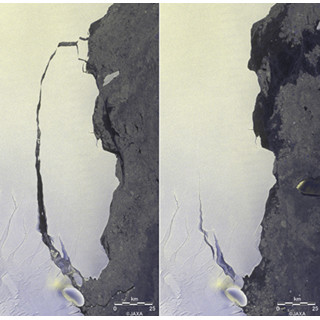 JAXA衛星が南極の分離棚氷を撮影