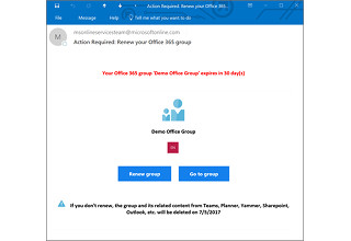 共同作業の期限管理にOffice 365グループ向け"自動有効期限機能"