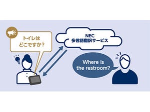 NEC、訪日外国人観光客への接客を支援する「多言語音声翻訳サービス」