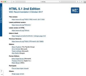 HTML 5.1セカンドエディション、W3C勧告へ