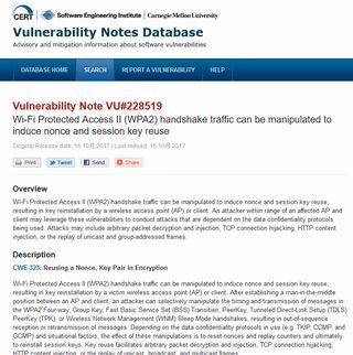 世界中に影響大「WPA2」の脆弱性 - 迅速かつ根気強くアップデートを