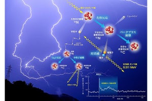 雷の「核反応」で陽電子が生まれている