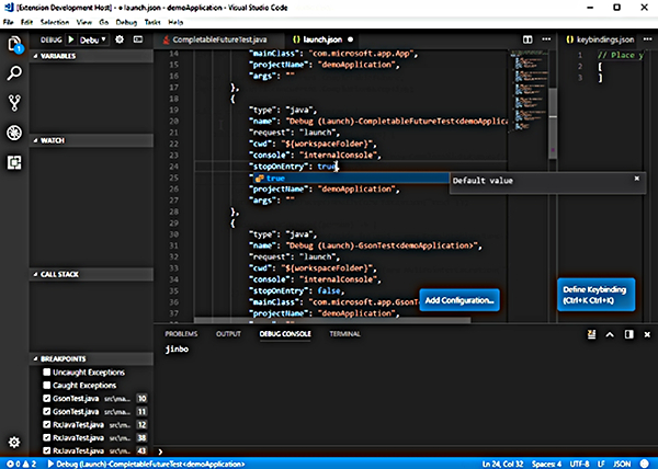 launch.json側でストップエントリーを加えることで、ブレイクポイント設定を気にせずデバッグできる