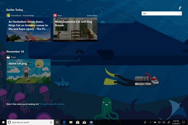 Timelineでキーワード選択 - 資料: Microsoft提供
