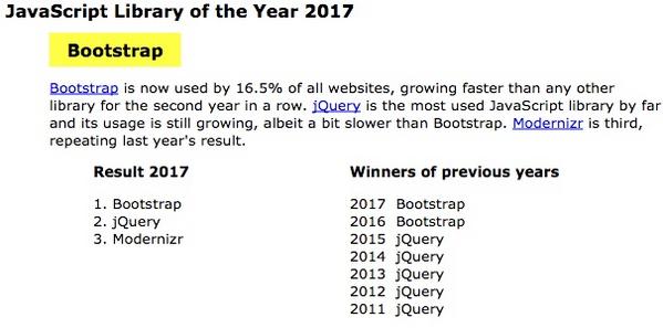 JavaScriptライブラリ・オブ・ザ・イヤー2017年 - 資料: Q-Success提供