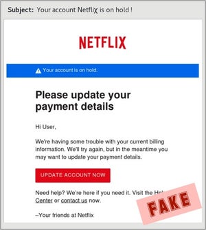 Netflixを騙る詐欺キャンペーンに注意