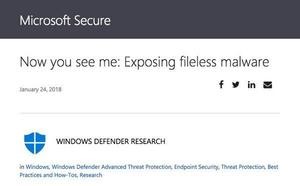 Microsoft、ファイルレスマルウェアの仕組みを説明