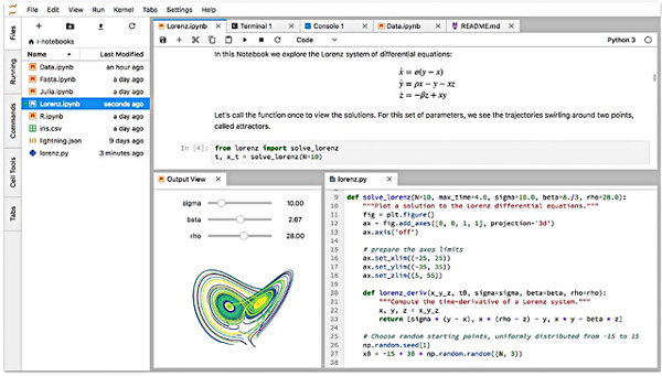 Jupyter<a href="https://blog.jupyter.org/jupyterlab-is-ready-for-users-5a6f039b8906" target="_blank">公式ブログ</a>より
