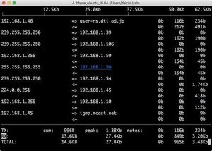 Linuxのネットワーク監視コマンド「iftop」の使い方