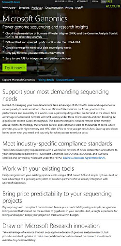 <a href="https://azure.microsoft.com/en-us/services/genomics/" target="_blank">Microsoft Genomics</a>