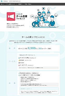 「チーム応援ライセンス」サイボウズ<a href="https://npo.cybozu.co.jp/team/" target="_blank">公式ページ</a>