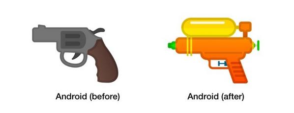 Googleが変更した銃の絵文字 - 資料: Emojipedia提供