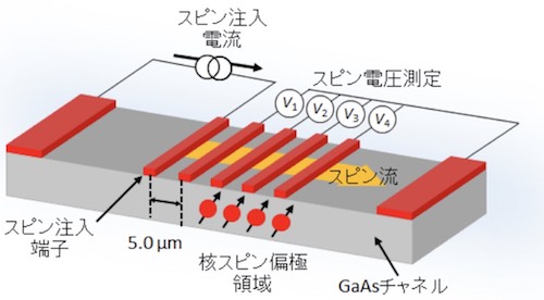 同研究で使用したスピン注入端子(出所:東北大ニュースリリース※PDF)