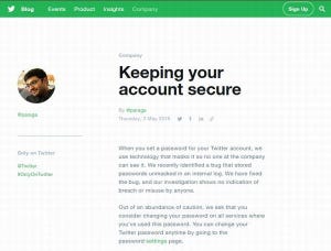 Twitterが全ユーザーにパスワード変更呼びかけ、どうすべきか?