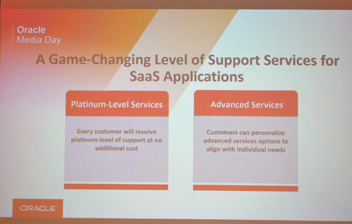 「Oracle Platinum-Level Support」とアドバンスドサービスの2種類を用意