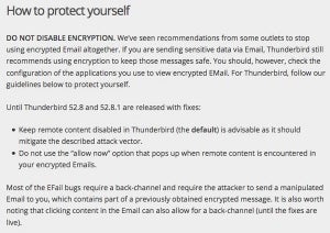 Mozilla、Thunderbirdの暗号メールの脆弱性と対策について説明