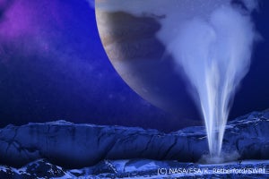 木星の衛星「エウロパ」に間欠泉が存在する新証拠-ミシガン大などが発見