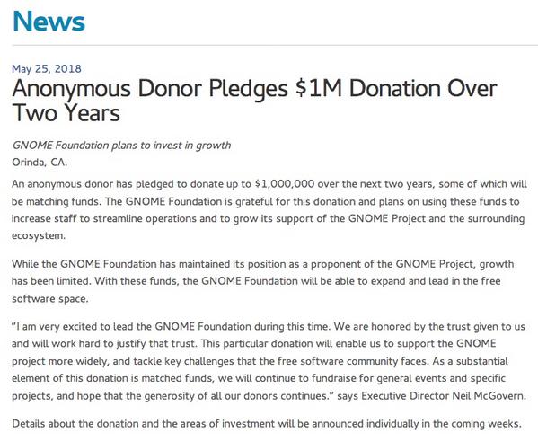 Anonymous Donor Pledges $1M Donation Over Two Years