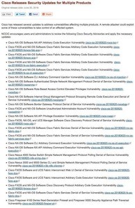 Ciscoプロダクトに多数の脆弱性、アップデート推奨