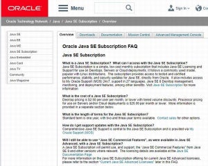 Oracle、Java SEの月額課金のサブスクリプション・モデル発表