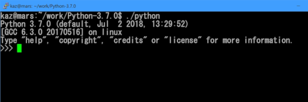 Python バージョン3.7.0