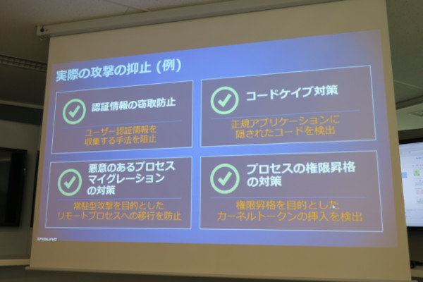 示されているのは、実際の攻撃抑止の例