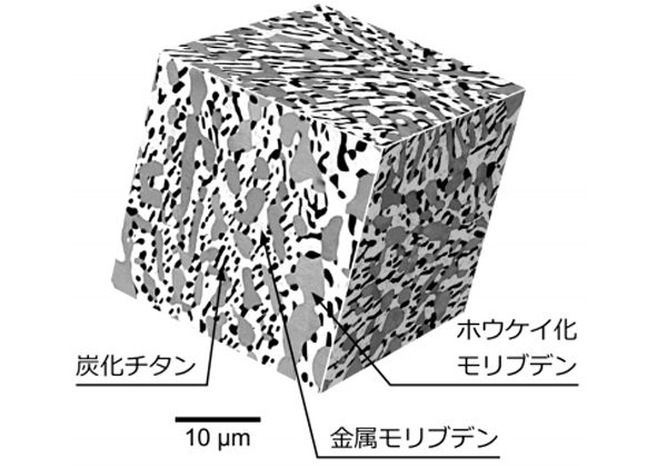 モシブチック合金のミクロ構造の三次元立体図