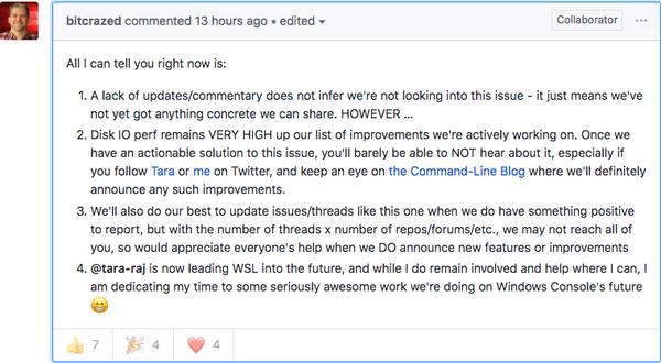 Disk IO perf remains VERY HIGH up our list of improvements we're actively working on