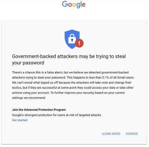Google、政府支援のフィッシング攻撃に狙われているユーザーに警告