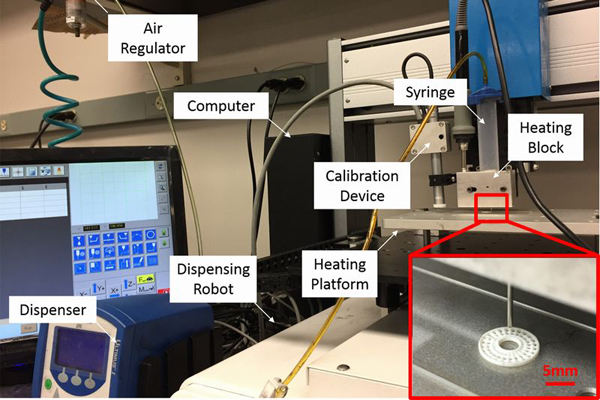 昇温3Dプリンタによる全固体リチウムイオン電池作製の実験装置構成