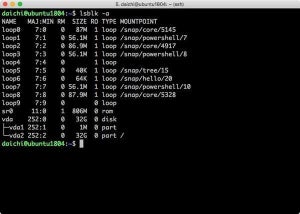 ブロックデバイスの情報を表示するlsblkコマンドの使い方