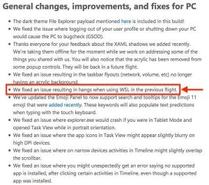 Windows 10 Insider Preview Build 18234、WSLのクラッシュ問題修正