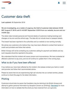 英国航空から38万件の銀行・クレジットカード情報流出