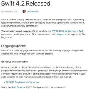 Swift 4.2公開 - コンパイル時間を短縮