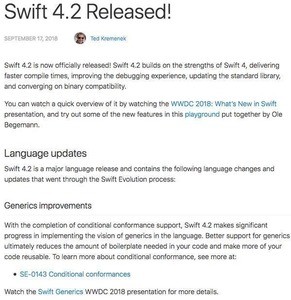 Swift 4.2公開 - コンパイル時間を短縮