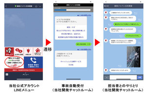 損害保険ジャパン、LINEによる事故の連絡と保険金請求開始