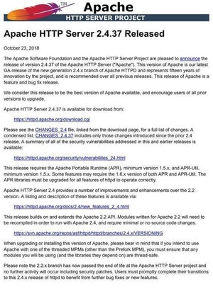 Apache HTTP Server v2.4.37登場