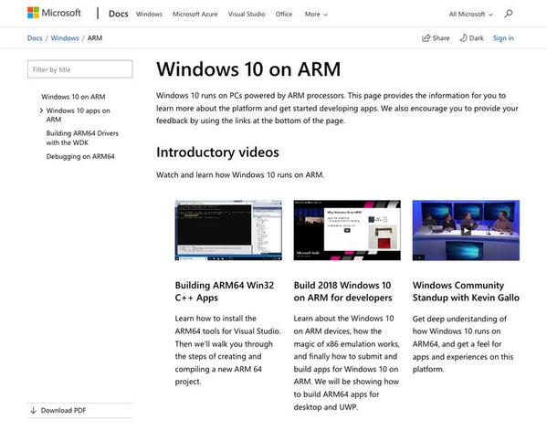 Windows 10 on ARM｜Microsoft Docs